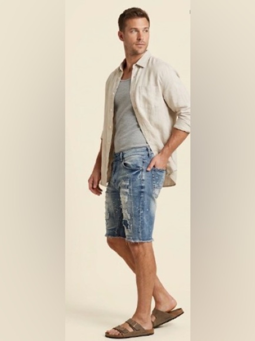 Waimea men’s jeans shorts with distress size 34 skinny fit - Picture 2 of 5